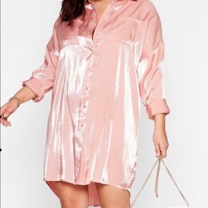 Blush button down shirt dress 💗